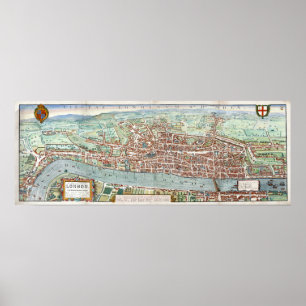 Karte London1560 Poster