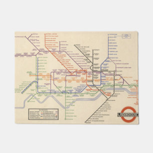 Karte Londons der Untergrund-Eisenbahnen Fußmatte