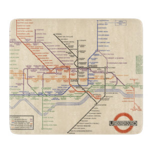 Karte Londons der Untergrund-Eisenbahnen Schneidebrett