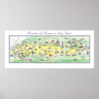 Karte Long Island - Erholung und Romantik Poster