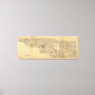 Karte Los Angeles & San Gabriel Mountains (1915) Leinwanddruck