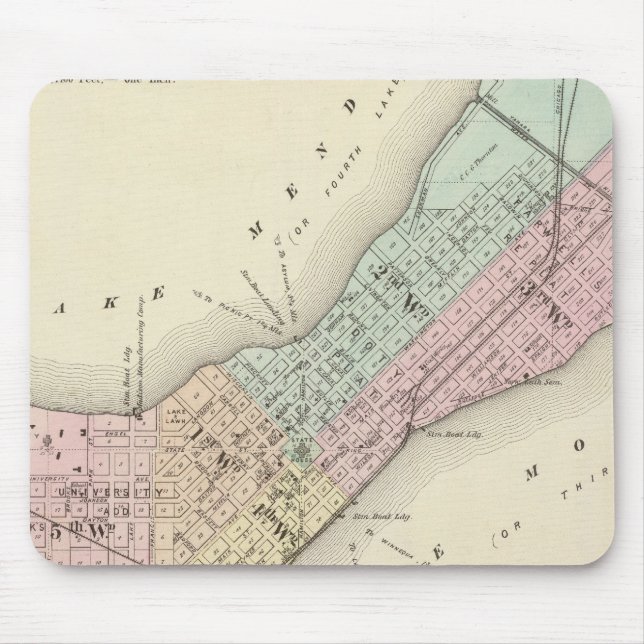 Karte Madison, Wisconsin Mousepad (Vorne)