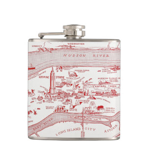 KARTE: MANHATTAN, c1935 Flachmann