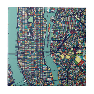 Karte Manhattans New York Fliese