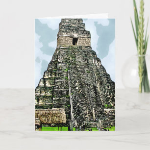 Karte: Mayatempel bei Tikal, Guatemala Feiertagskarte