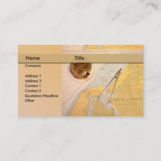 Karte/Meer/Navigation/Segeln Visitenkarte (Vorderseite)