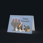 Karte Menorah Dreidel Basset Hounds Chanukah<br><div class="desc">Familie und an Freunde während der Chanukah Jahreszeit sich zu erinnern ist eine wunderbare Weise, in Kontakt mit den Leuten Sie ungefähr zu behalten Liebe und Sorgfalt. Ich schuf diese HundChanukah Karten mit Liebe und Sorgfalt und ich sind jedermann sicher, dem Liebehunde erfreut werden, um sie zu empfangen. Sie haben...</div>