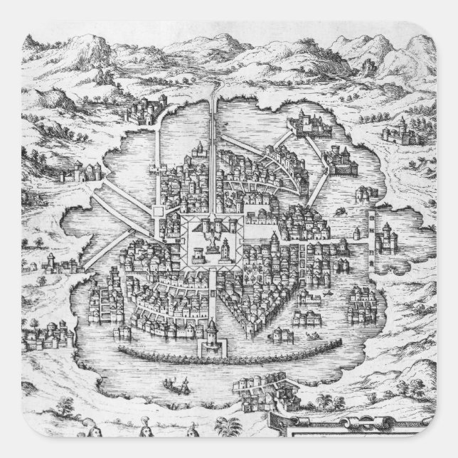 Karte Mexikos Quadratischer Aufkleber (Vorderseite)