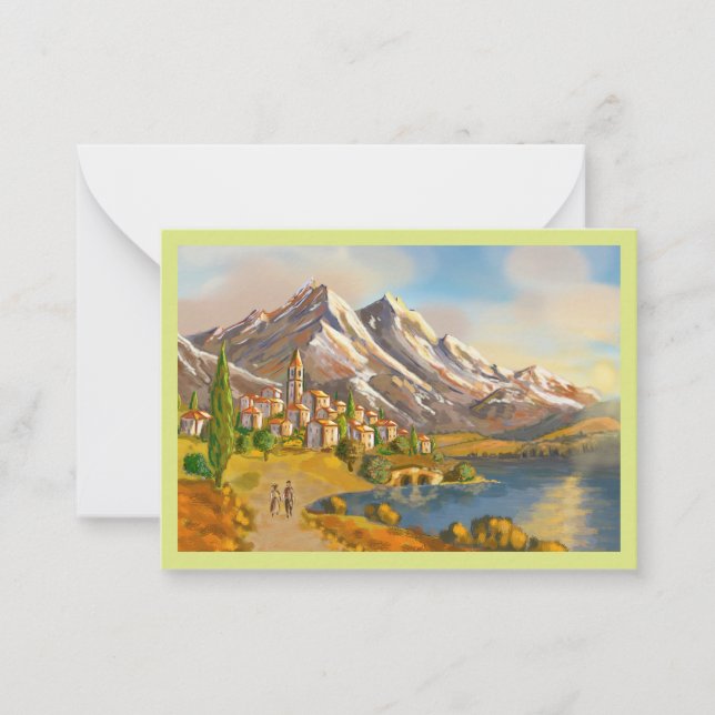 Karte mit Berg und See, mit Umschlag (Vorderseite)