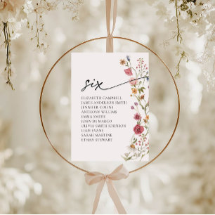 Karte mit Blumenbestellkarte Tabelle 6