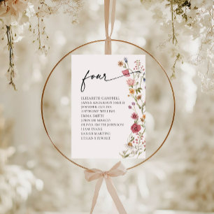 Karte mit Blumenbestellkarte Tabelle vier