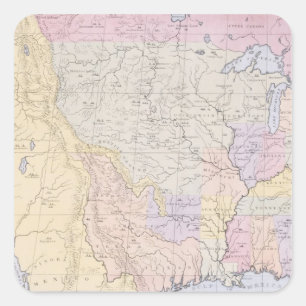 Karte mit den Orten der indischen Stämme Quadratischer Aufkleber