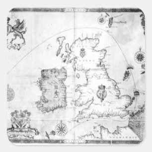 Karte mit den Routen der Armada-Flotte Quadratischer Aufkleber