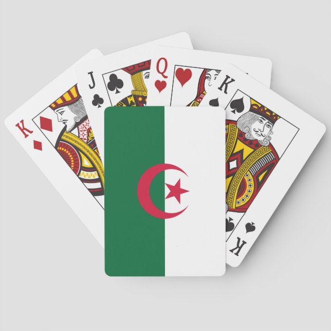 Karte mit der Flagge Algeriens Spielkarten (Rückseite)