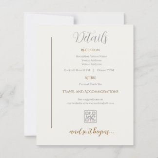 Karte mit Details Minimalistische Hochzeit