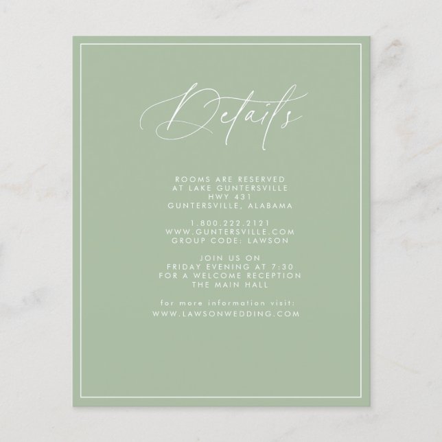 Karte mit Details zur Seite (Vorderseite)