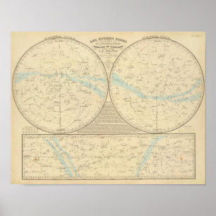 Karte mit festen Sternen Poster