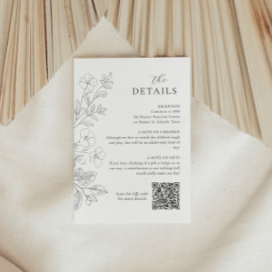 Karte mit floralen minimalistischen Hochzeitsdetai