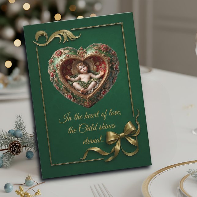 Karte mit gefaltetem Motiv Herz des göttlichen Kin (Von Creator hochgeladen)