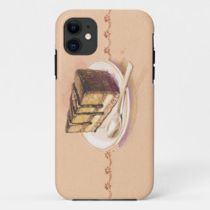 Karte mit gemaltem Aquarellkuchen iPhone 11 Hülle