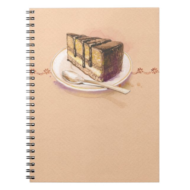 Karte mit gemaltem Aquarellkuchen Notizblock (Vorderseite)