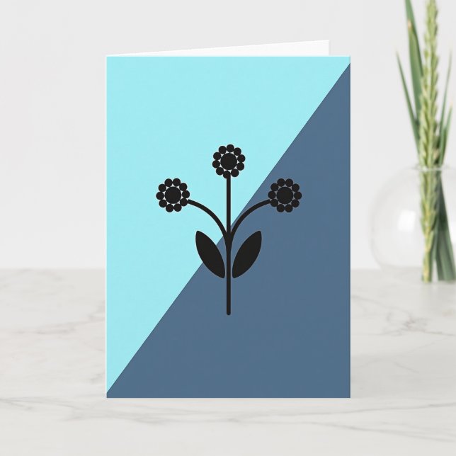 Karte mit geometrischem Blumenmuster (Vorderseite)
