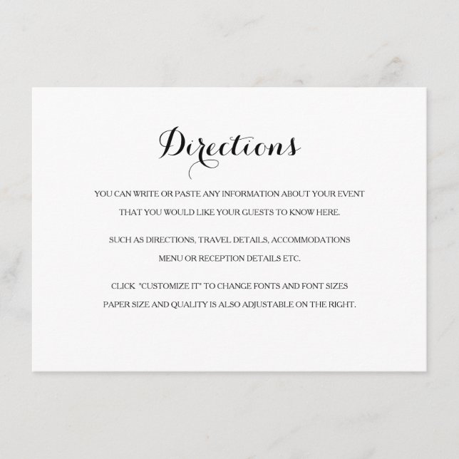 Karte mit Karte in Schwarz und Weiß (Vorderseite)