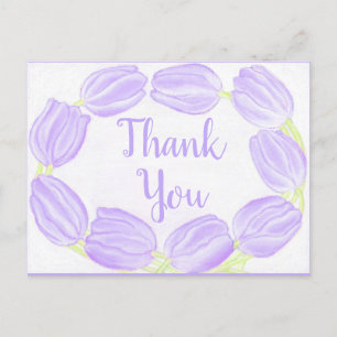 Karte mit lila Tulpenrand ~ Dankeschön
