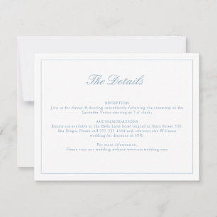 Karte mit Monogramm und Dusty Blue Wildblumen-Deta