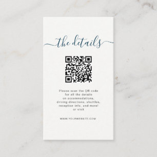 Karte mit QR-Code für Hochzeiten am Strand