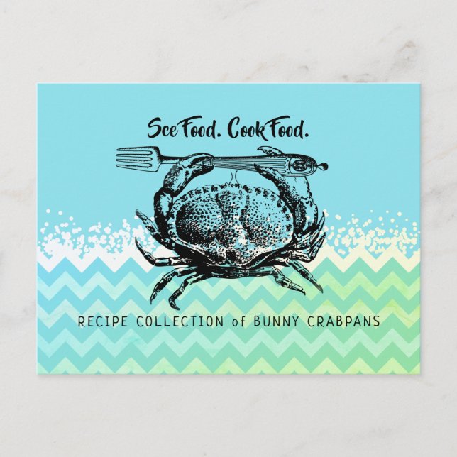 Karte mit Rezepten für die Zubereitung von Speisen (Vorderseite)