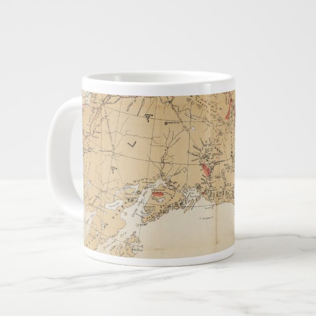 Karte mit Routen von San Francisco nach Alaska Jumbo-Tasse (Vorderseite Links)