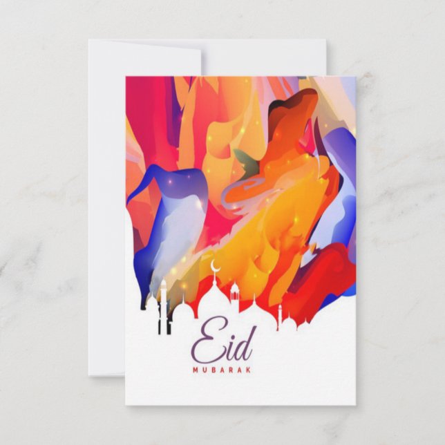 Karte mit schönen Farbspritzen (Vorderseite)