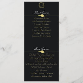 Karte mit schwarzem und goldenem Menü