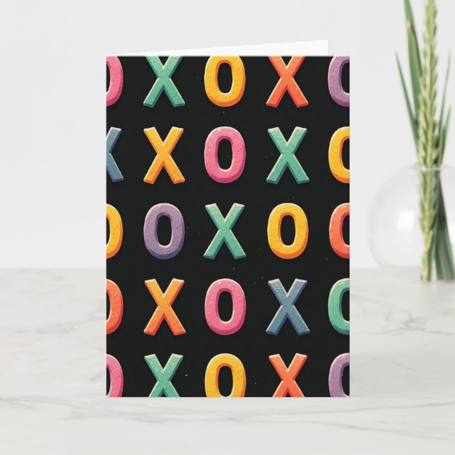 Karte mit spielerischem Xo-Muster (Vorderseite)