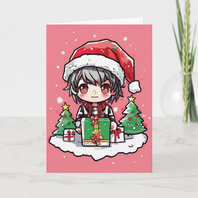 Karte mit Weihnachts-Comic (Vorderseite)