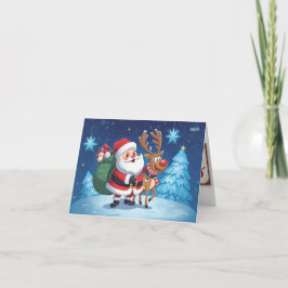 Karte mit Weihnachtsschrift und Weihnachtsbildern