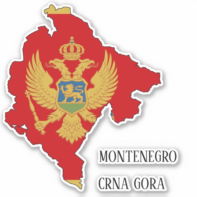 Karte Montenegro Aufkleber (Vorderseite)