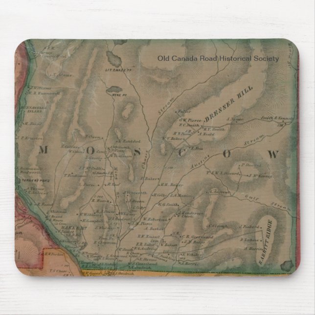 Karte Moskaus, Maine 1860 - Mousepad (Vorne)