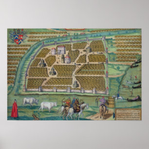 Karte Moskaus Poster