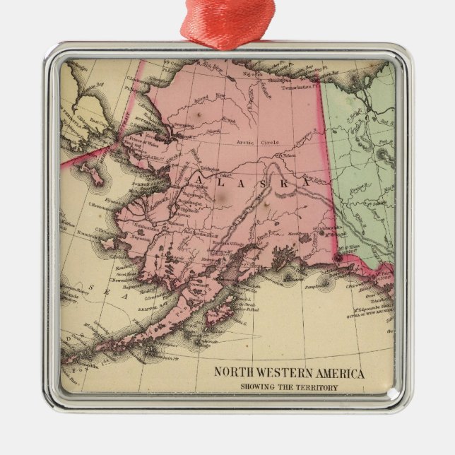 Karte Nanowatt Amerika durch Mitchell Silbernes Ornament (Vorne)