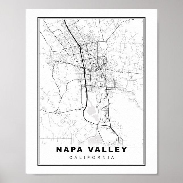 Karte Napa Valley Poster (Vorne)