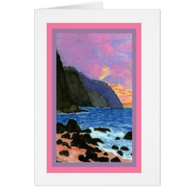 Karte-NaPali Sonnenuntergang, Kauai, Hawaii (Vorne)