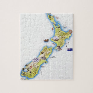 Karte Neuseelands Puzzle