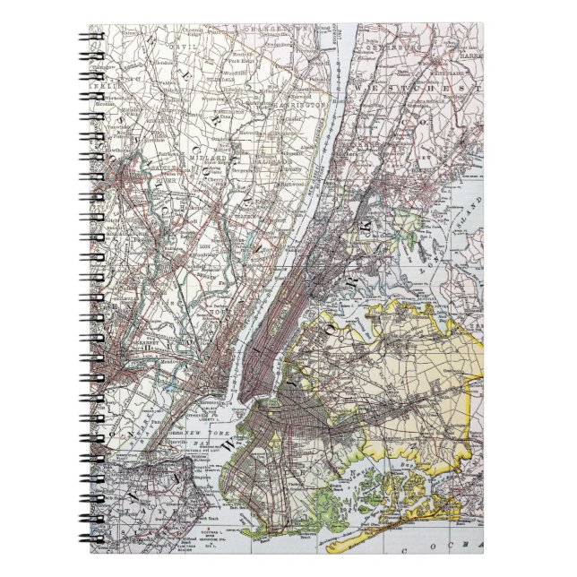 Karte: New York-area, 1906 Notizblock (Vorderseite)