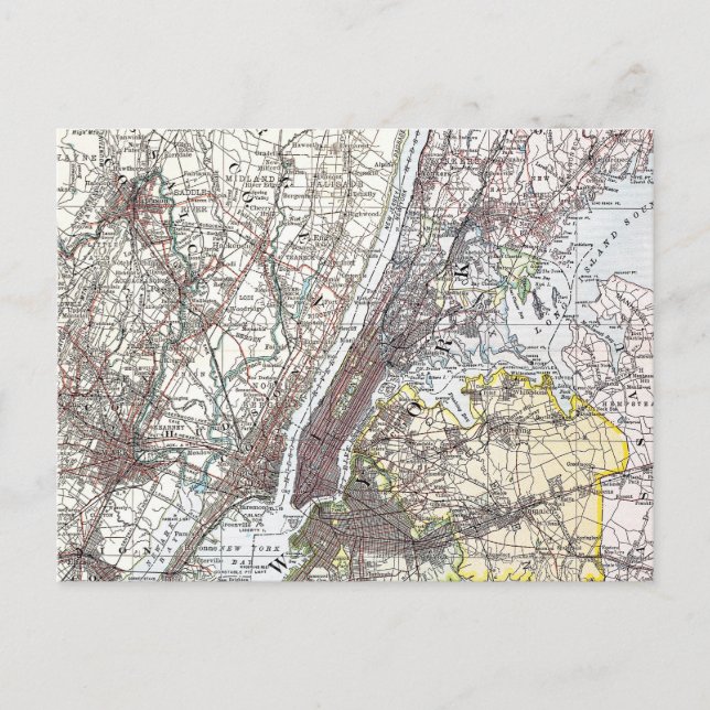 Karte: New York Area, 1906 Postkarte (Vorderseite)