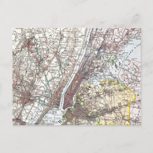Karte: New York Area, 1906 Postkarte