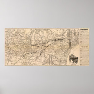 Karte New York Central und Hudson River Railroad Poster