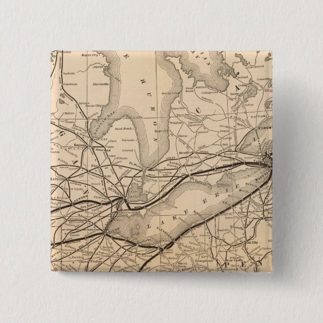 Karte New York Central und Hudson River Railway Button (Vorderseite)