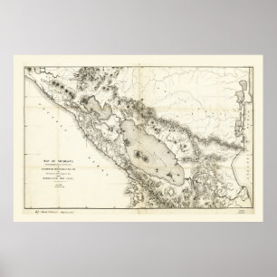 Karte Nicaraguas (1873) Poster
